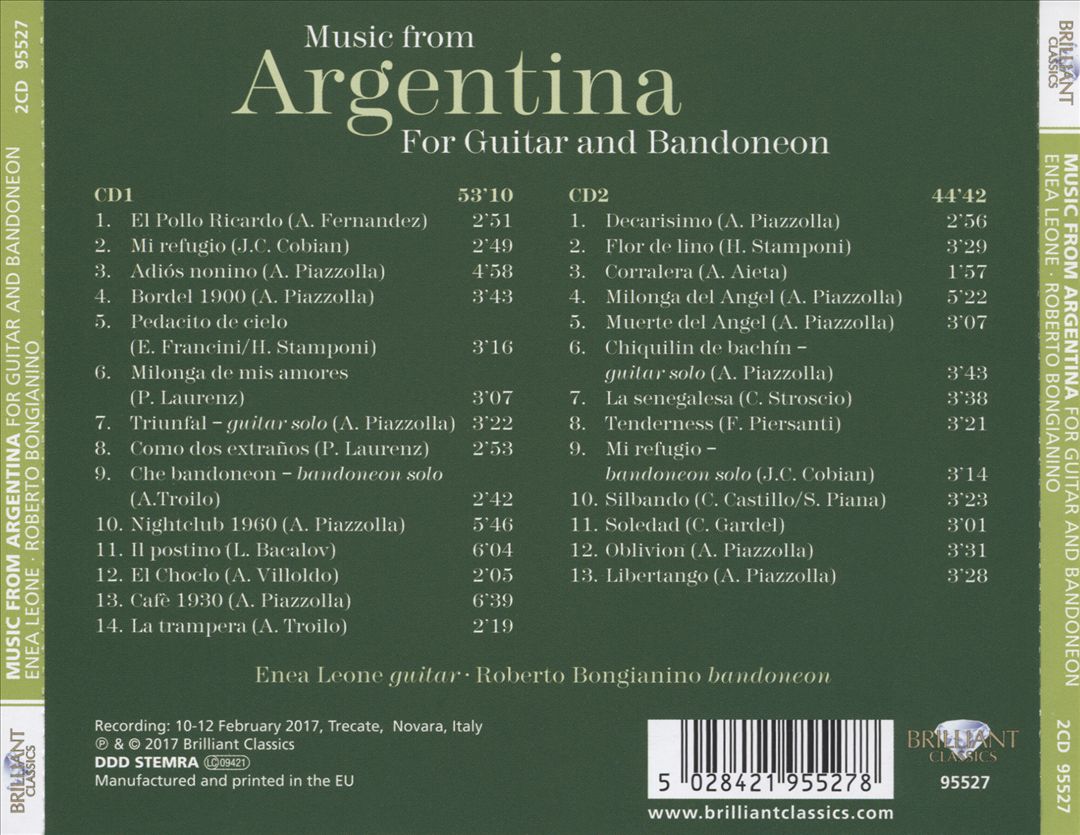 Music from Argentina for Guitar and Bandoneon cover art