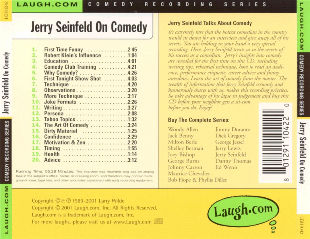 Jerry Seinfeld on Comedy cover art