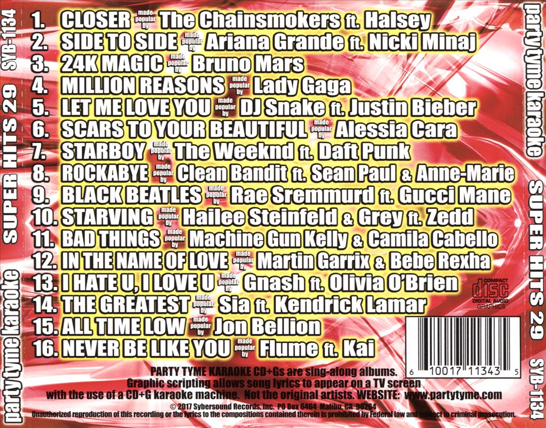 Party Tyme Karaoke: Super Hits, Vol. 29 cover art