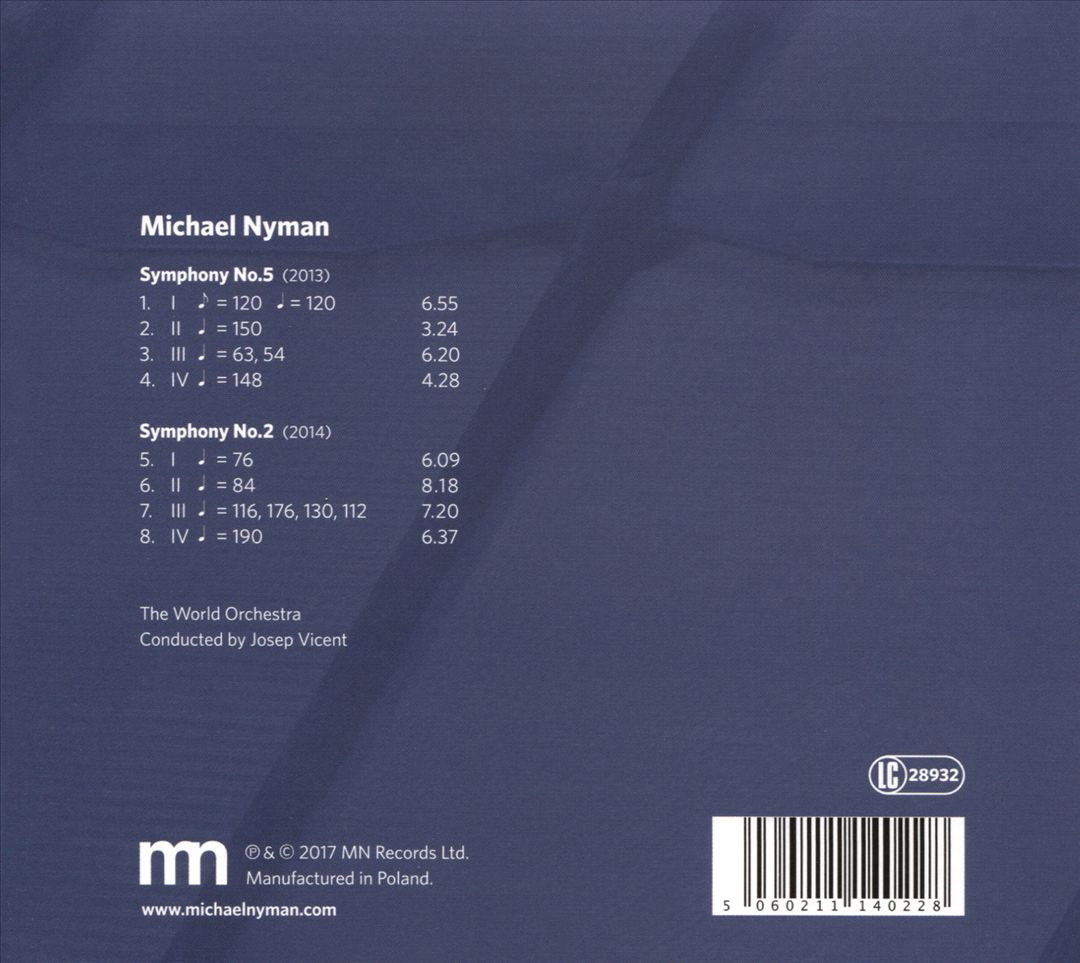 Michael Nyman: Symphonies - Symphony No. 5, Symphony No. 2 cover art