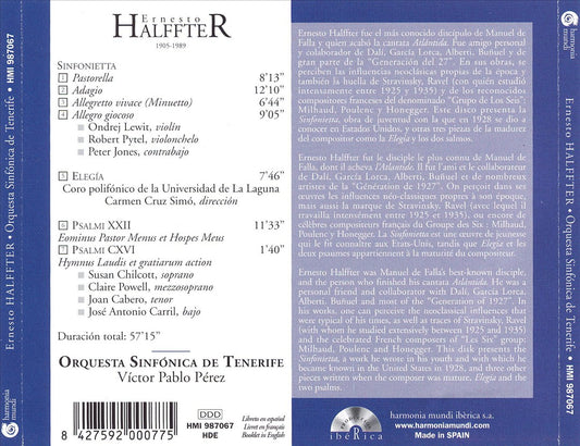 Ernesto Halffter: Sinfonietta; Elegia; Psalmi XXII & CXVI cover art