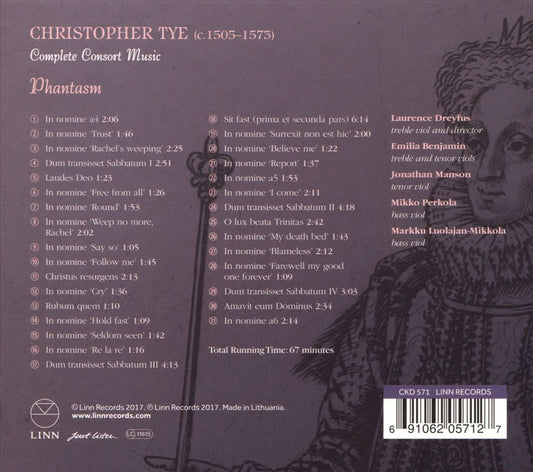 Christopher Tye: Complete Consort Music cover art