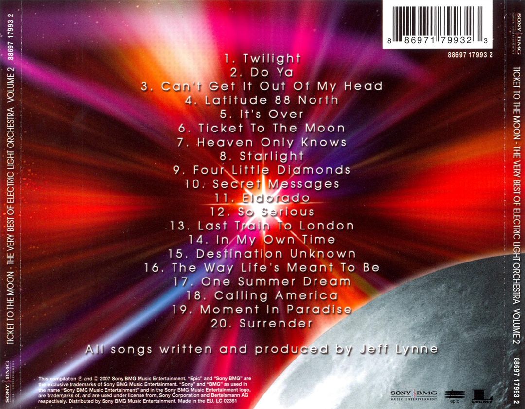 Very Best of Electric Light Orchestra, Vol. 2: Ticket to the Moon cover art