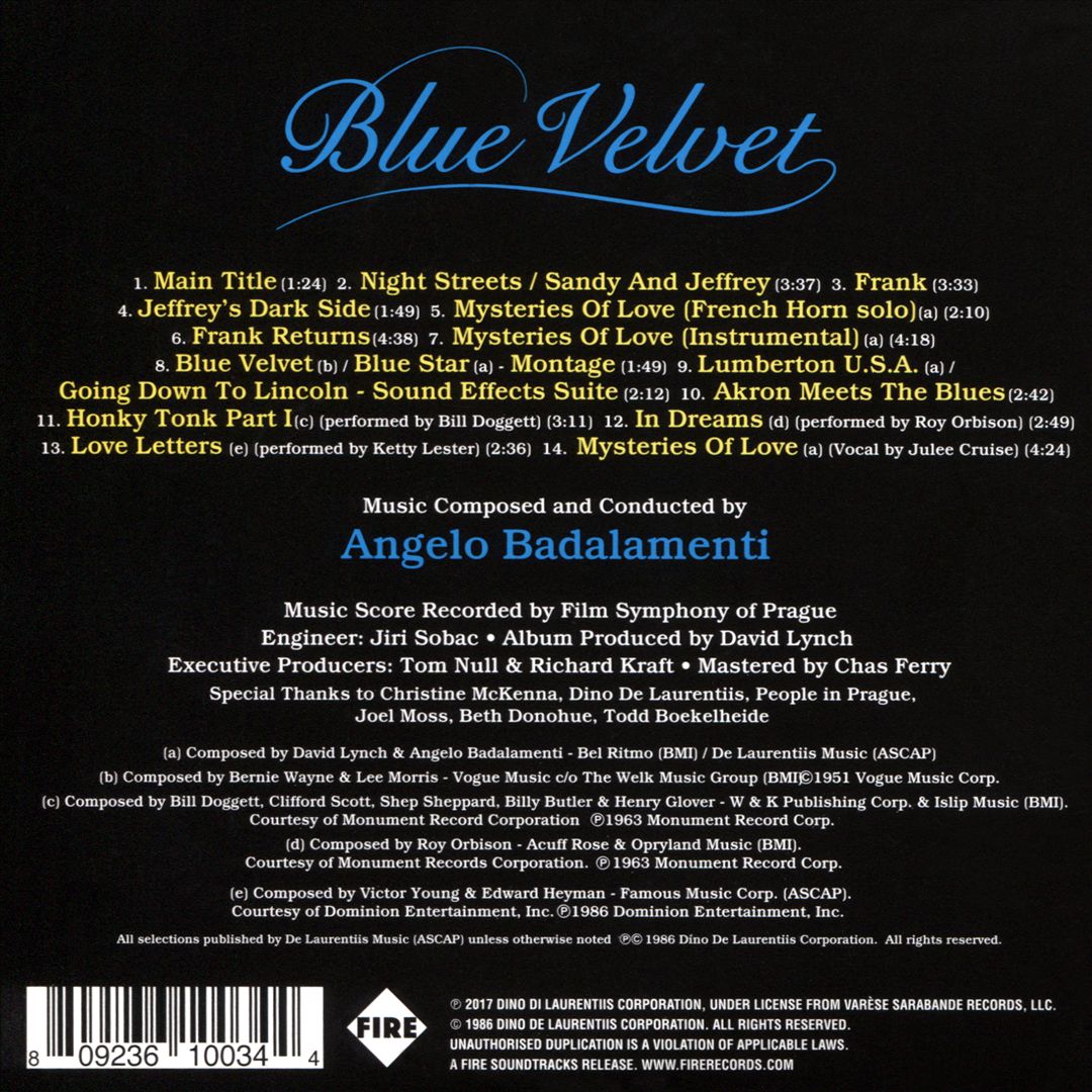 Blue Velvet [Original Motion Picture Soundtrack] cover art