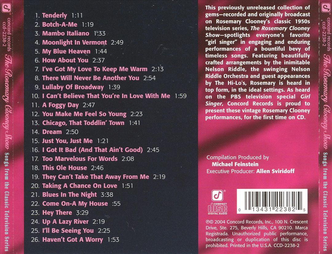 Rosemary Clooney Show: Songs from the Classic Television Show cover art
