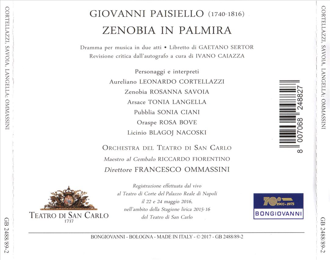 Giovanni Paisiello: Zenobia in Palmira cover art