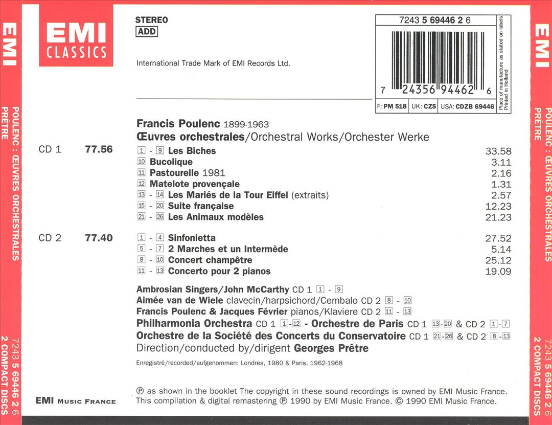 Poulenc: Oeuvres orchestrales cover art