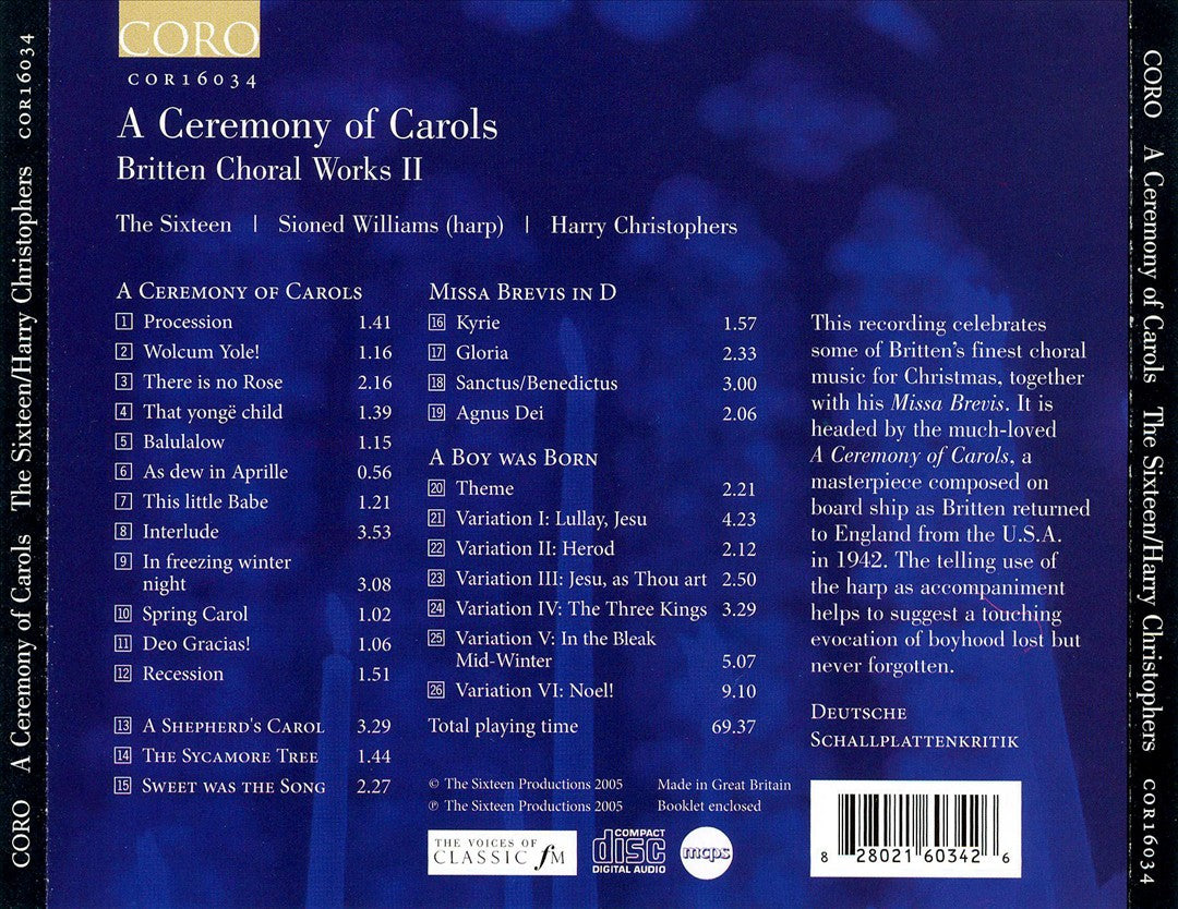 Ceremony of Carols: Britten Choral Works II cover art
