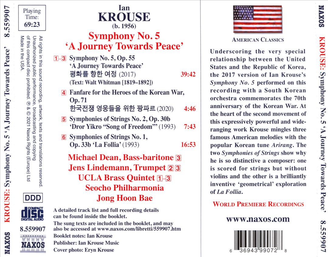 Ian Krouse: Symphony No. 5; Fanfare for the Heroes of the Korean War; Symphonies of Strings Nos. 1 and 2 cover art