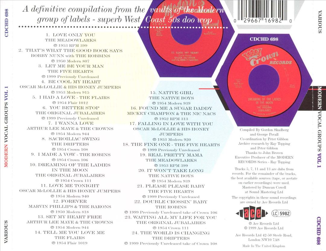 Modern Vocal Groups, Vol. 1 cover art