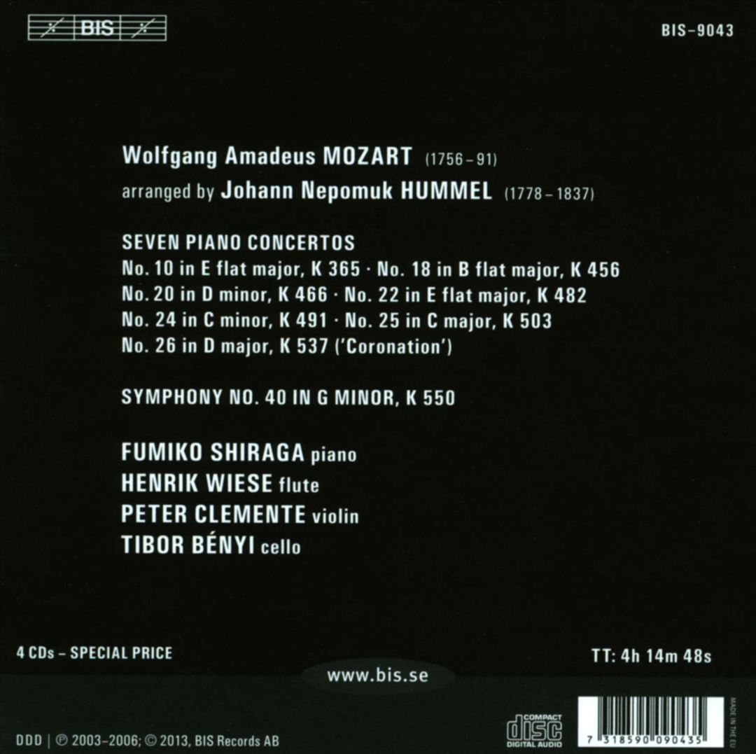 Mozart Arranged by Hummel cover art