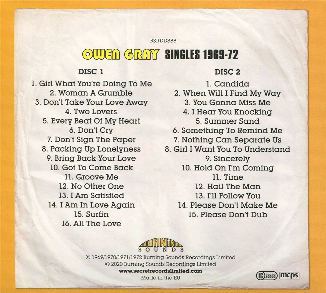 Singles 1969-1972 cover art