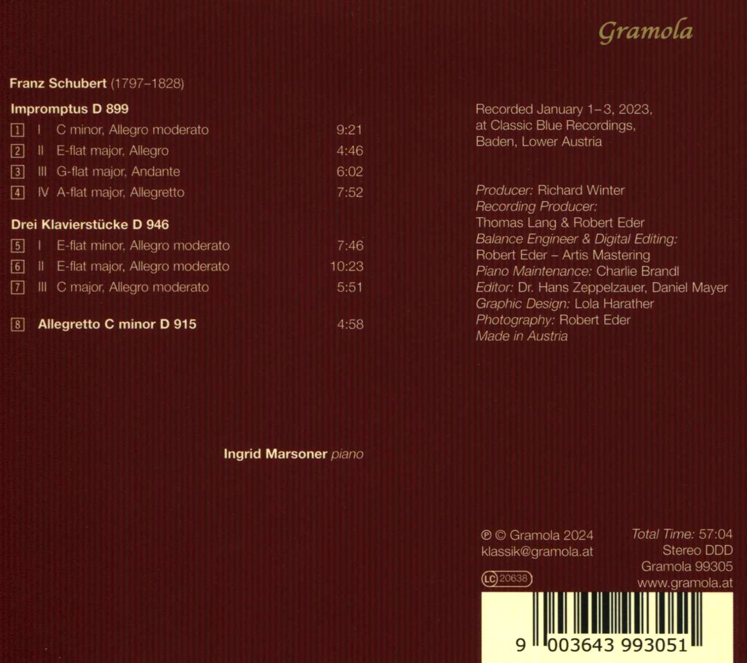 Franz Schubert: 4 Impromptus; Drei Klavierstücke; Allegretto c-Moll cover art