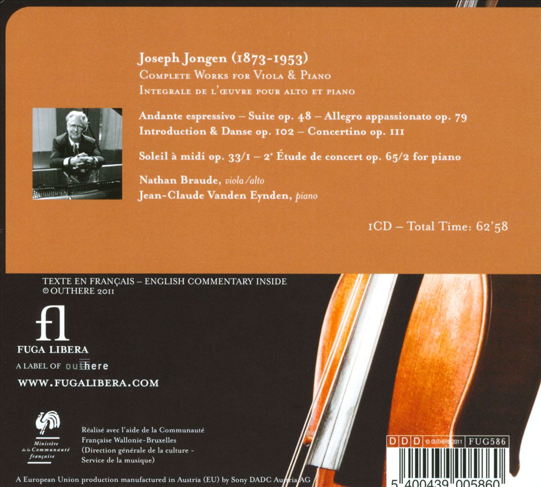 Joseph Jongen: Complete Works for Viola & Piano cover art