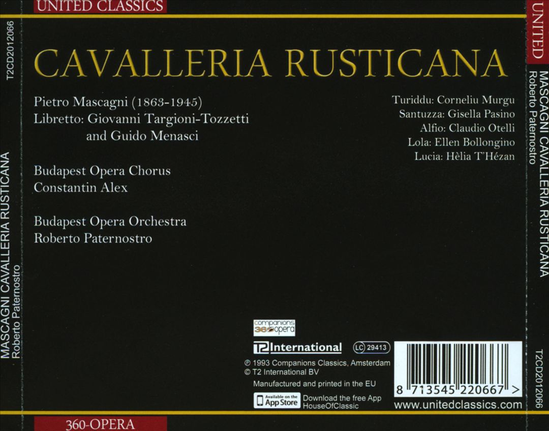 [Light Entry] Pietro Mascagni: Cavalleria Rusticana cover art