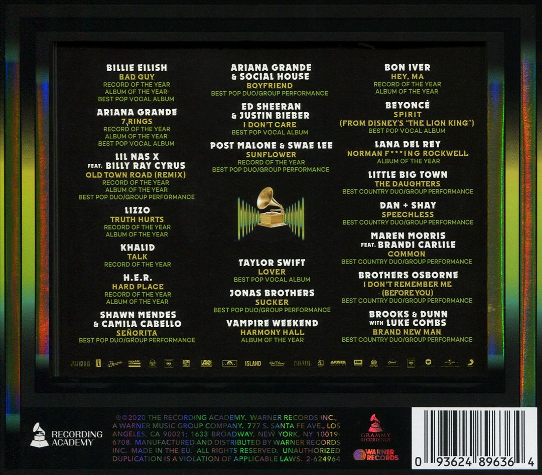 2020 Grammy Nominees cover art