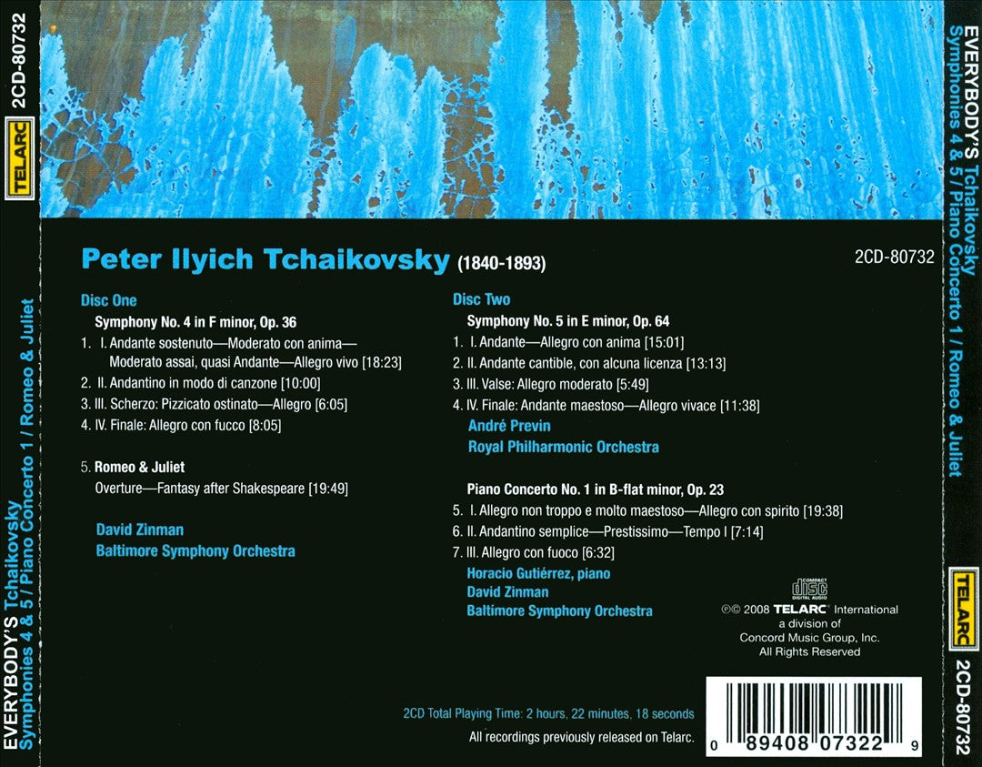 Everybody's Tchaikovsky: Symphonies Nos. 4 & 5; Romeo and Juliet; Piano Concerto No. 1 cover art