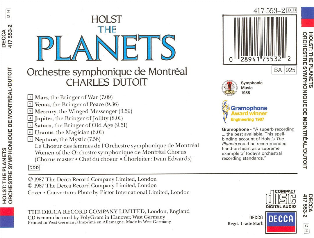 Holst: The Planets cover art