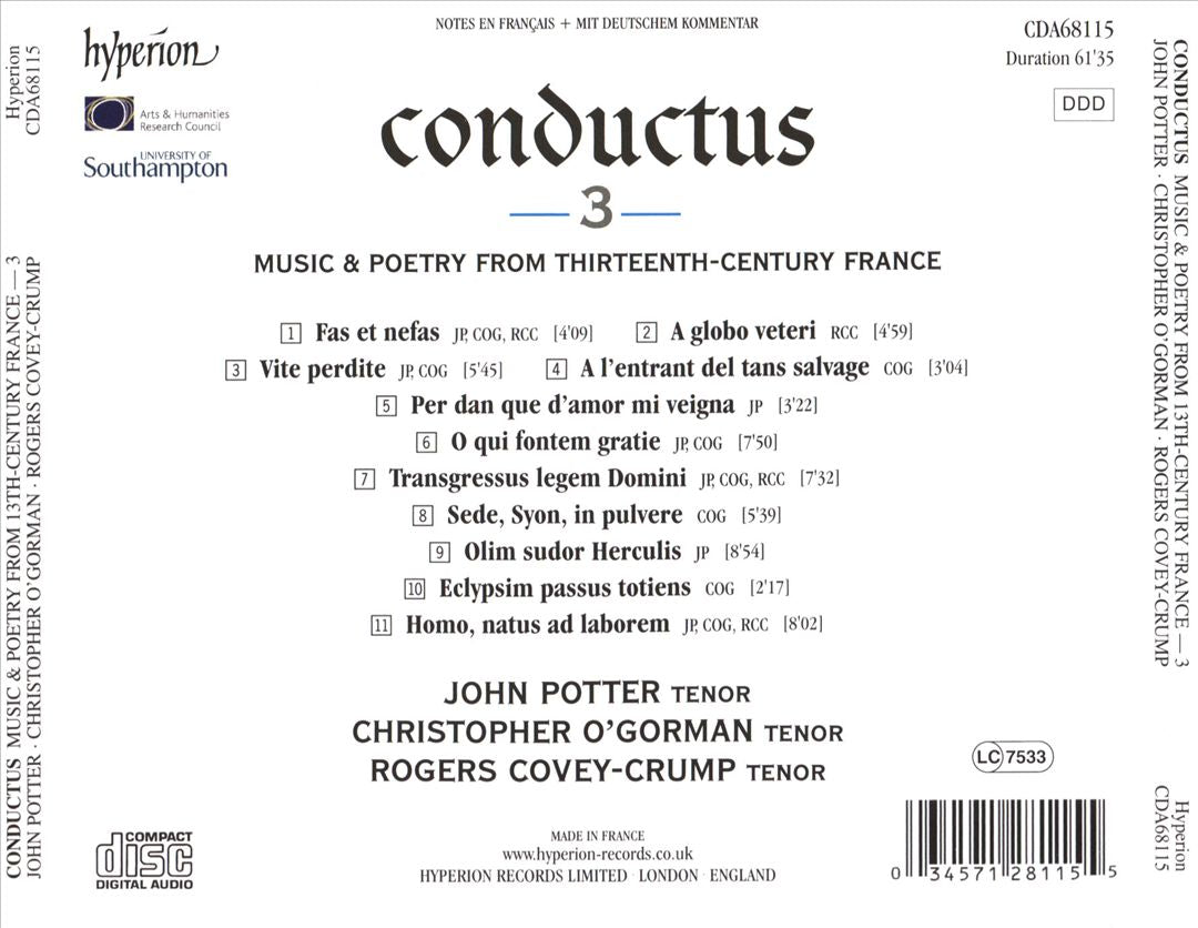 Conductus, Vol. 3: Music & Poetry from 13th Century France cover art