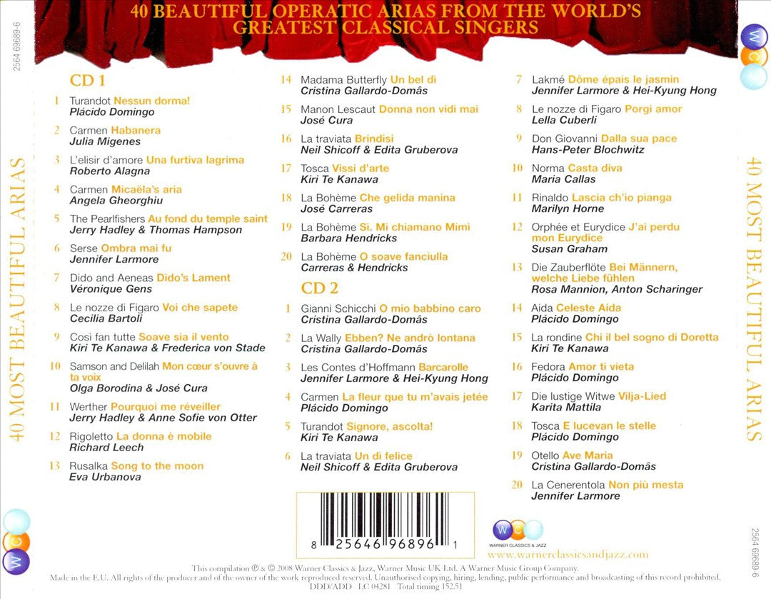 40 Most Beautiful Arias cover art