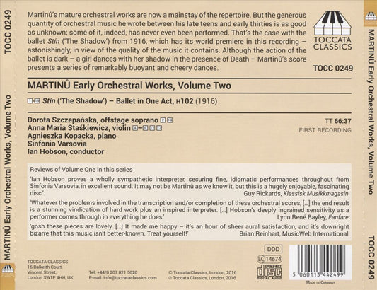 Bohuslav Martinů: Early Orchestral Works, Vol. 2 cover art