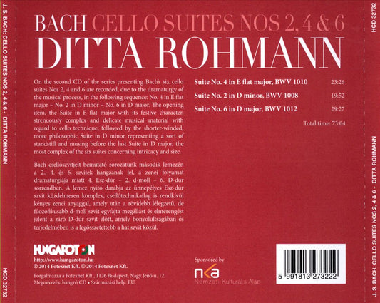 Bach: Cello Suites Nos. 2, 4, 6 cover art