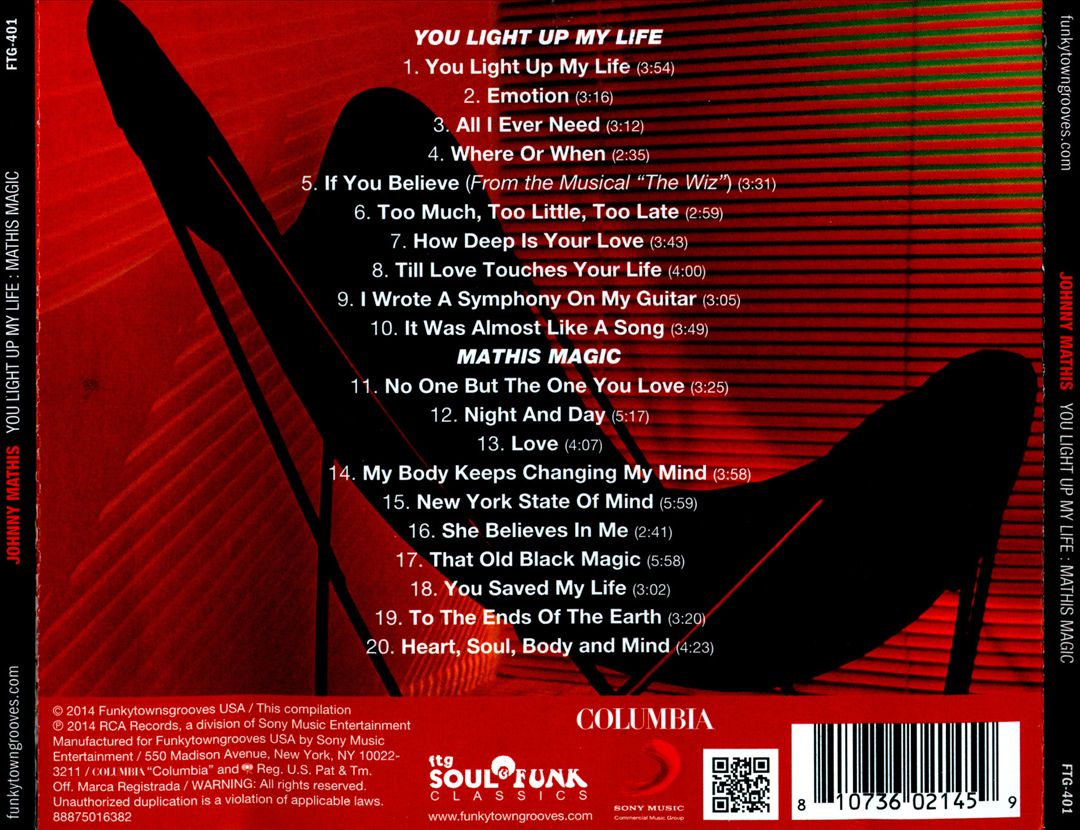 You Light Up My Life/Mathis Magic cover art