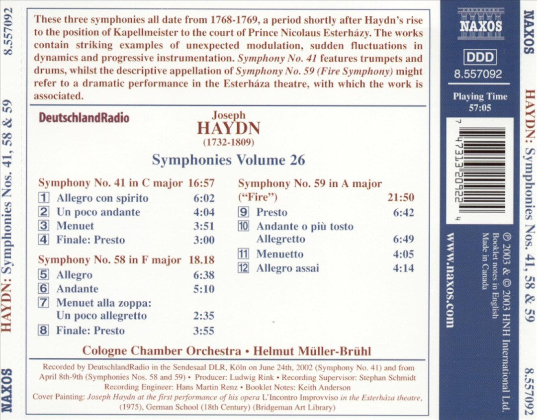 Haydn: Symphonies Nos. 41, 58 and 59 "Fire" cover art