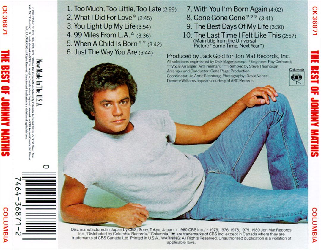 Best of Johnny Mathis (1975-1980) cover art