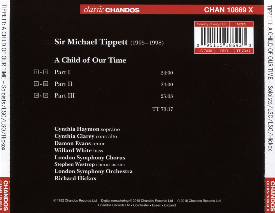 Tippett: A Child of our Time cover art
