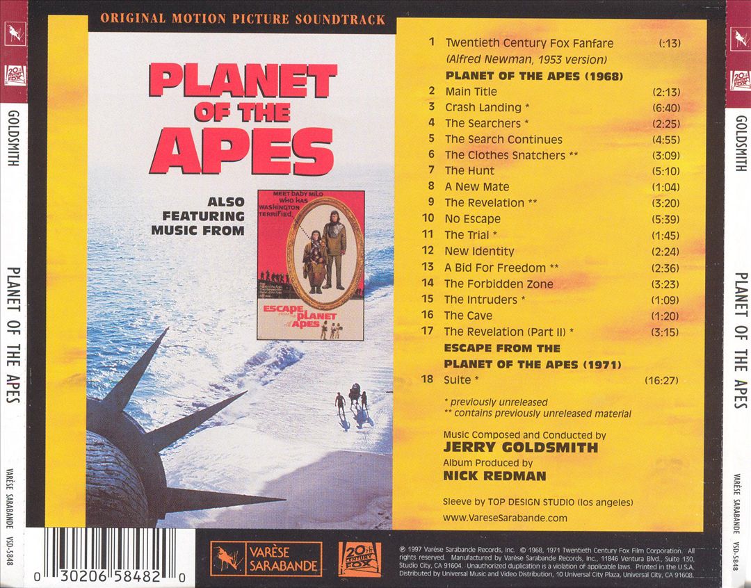 Planet of the Apes [Original Soundtrack] cover art