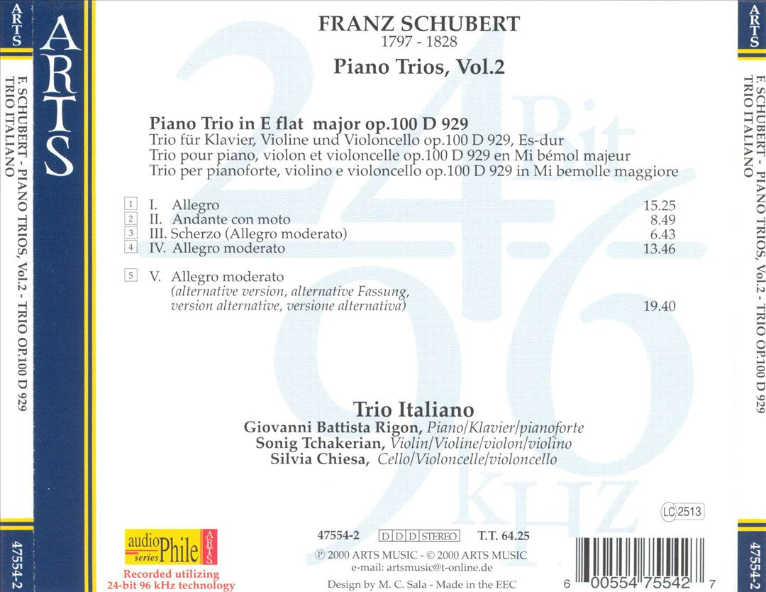 Schubert: Piano Trio, Op. 100 (with alternative movement) cover art