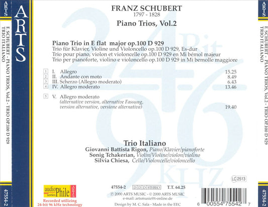 Schubert: Piano Trio, Op. 100 (with alternative movement) cover art