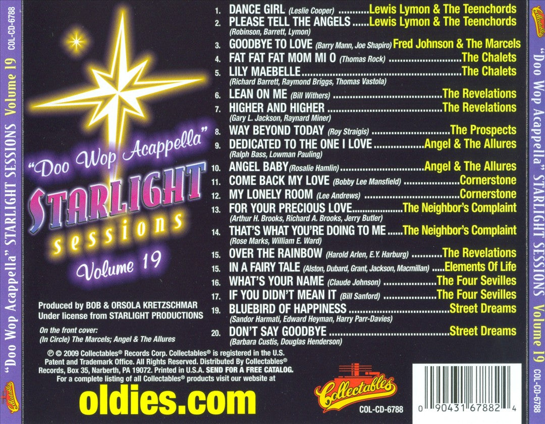 Doo Wop Acappella Starlight Sessions, Vol. 19 cover art