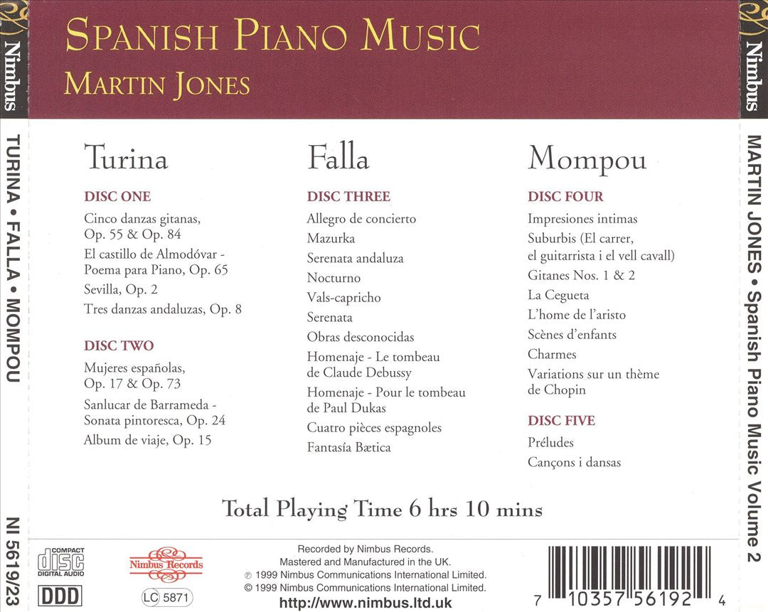 Spanish Piano Music: Turina, Falla, Mompou cover art