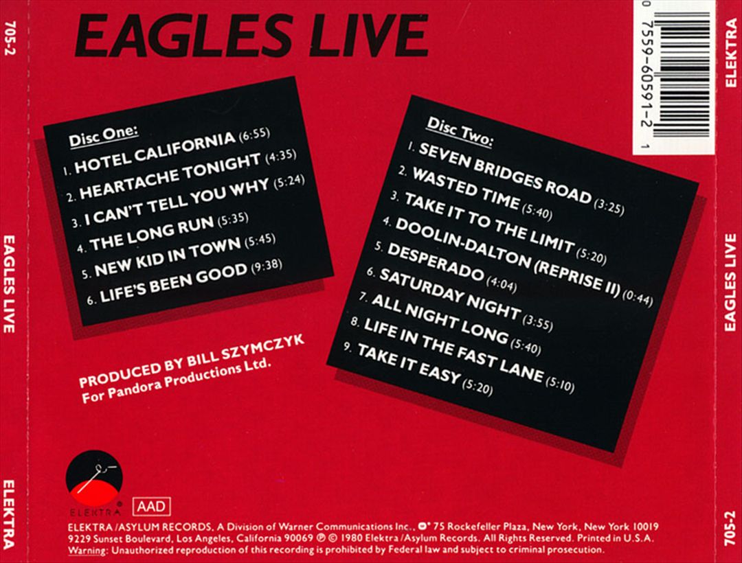 Eagles Live cover art