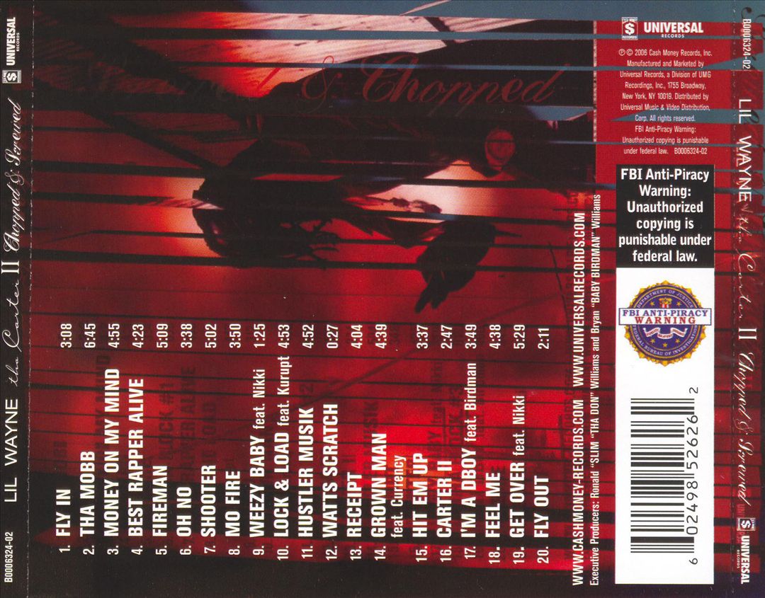 Tha Carter II [Chopped & Screwed] cover art
