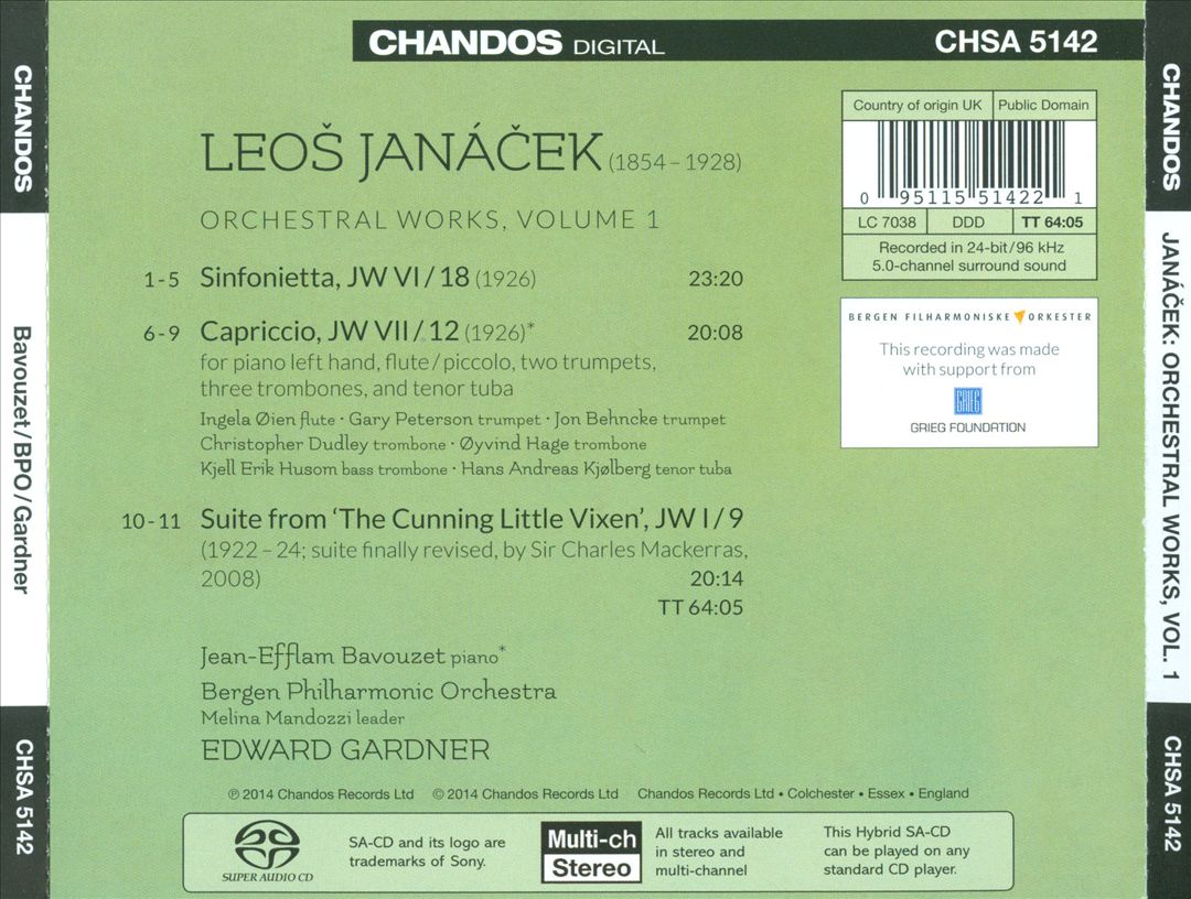 Janácek: Orchestral Works, Vol. 1 cover art