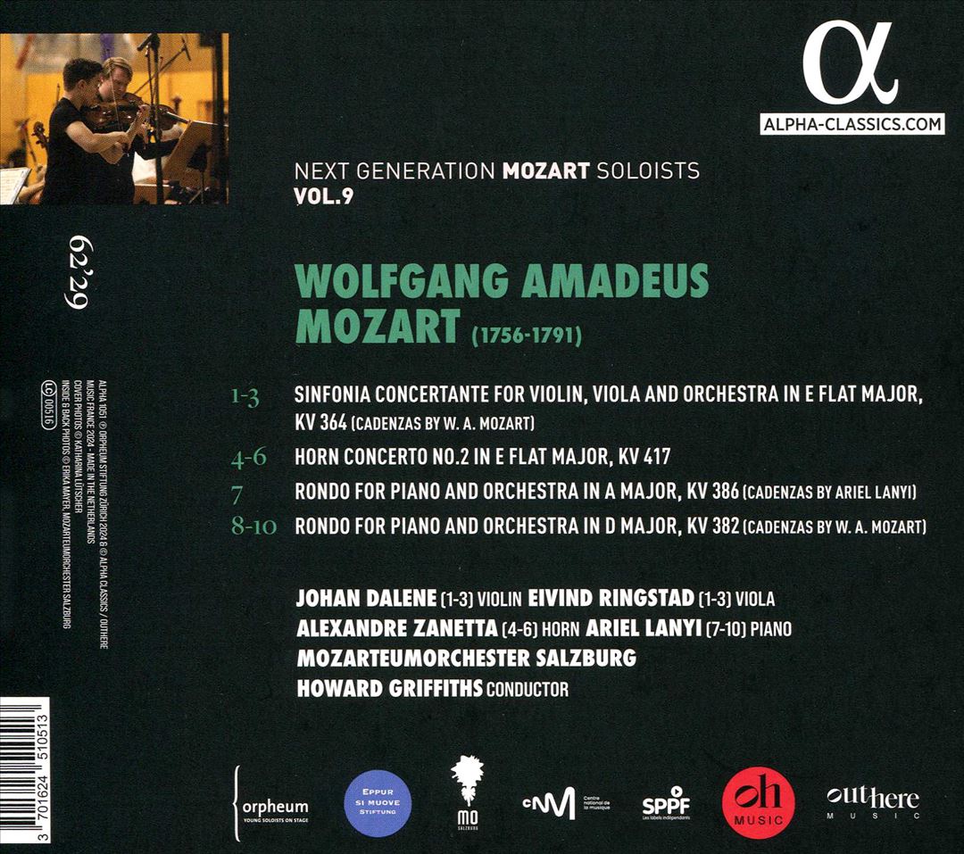 Mozart: Sinfonia Concerante KV 364; Rondos KV 382 & 386; Horn Concerto No. 2 KV 417 cover art