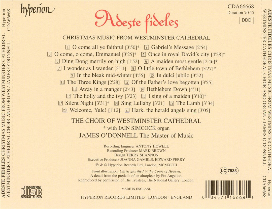 Adeste Fideles: Christmas Music from Westminster Cathedral cover art