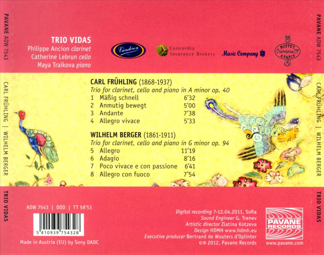 Carl Frühling, Wilhelm Berger: Clarinet Trios cover art
