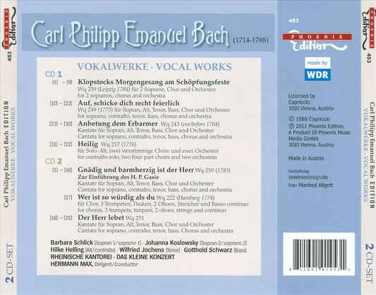 C.P.E. Bach: Vocal Works cover art