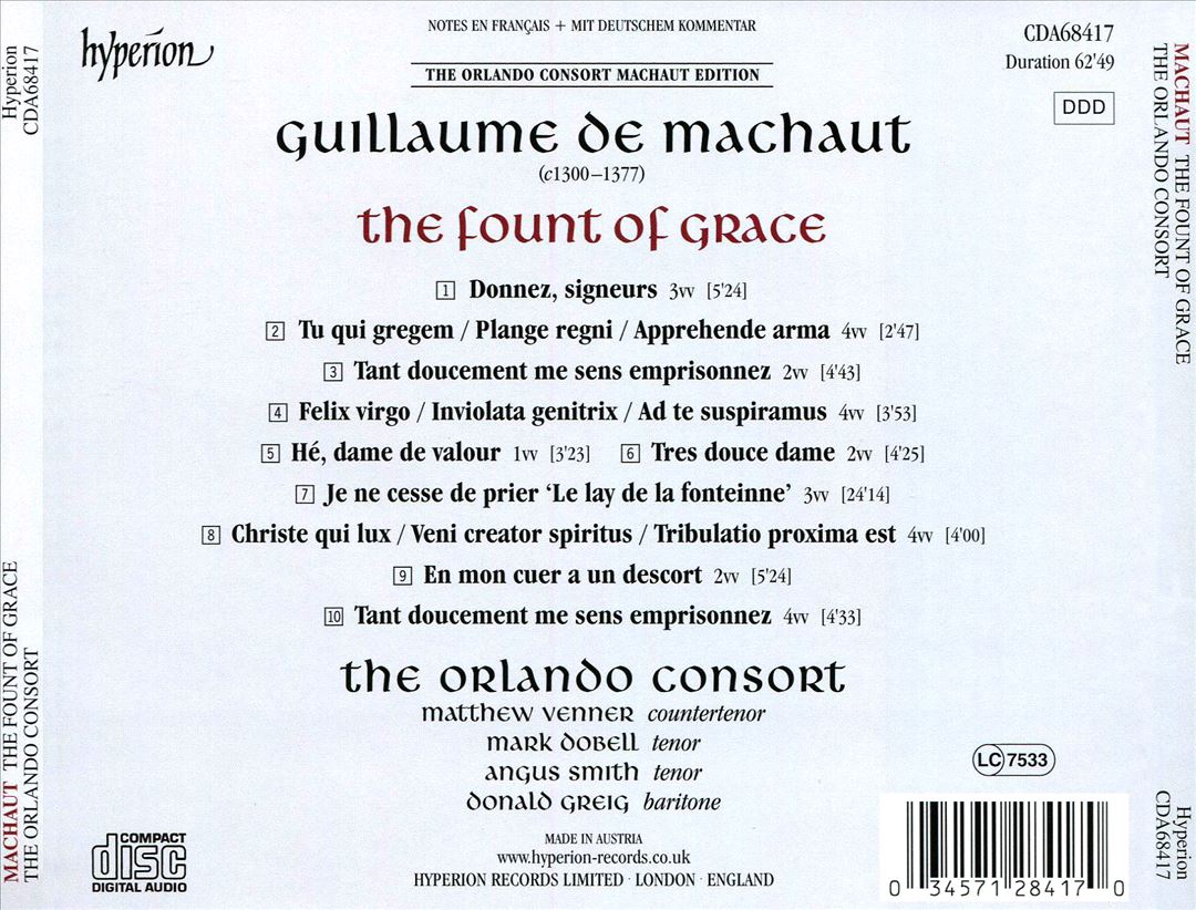 Machaut: The Fount of Grace cover art