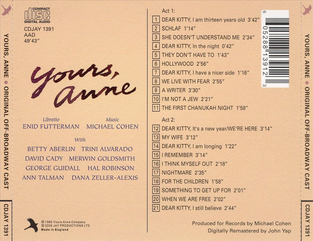 Yours, Anne [Original Off-Broadway Cast] cover art