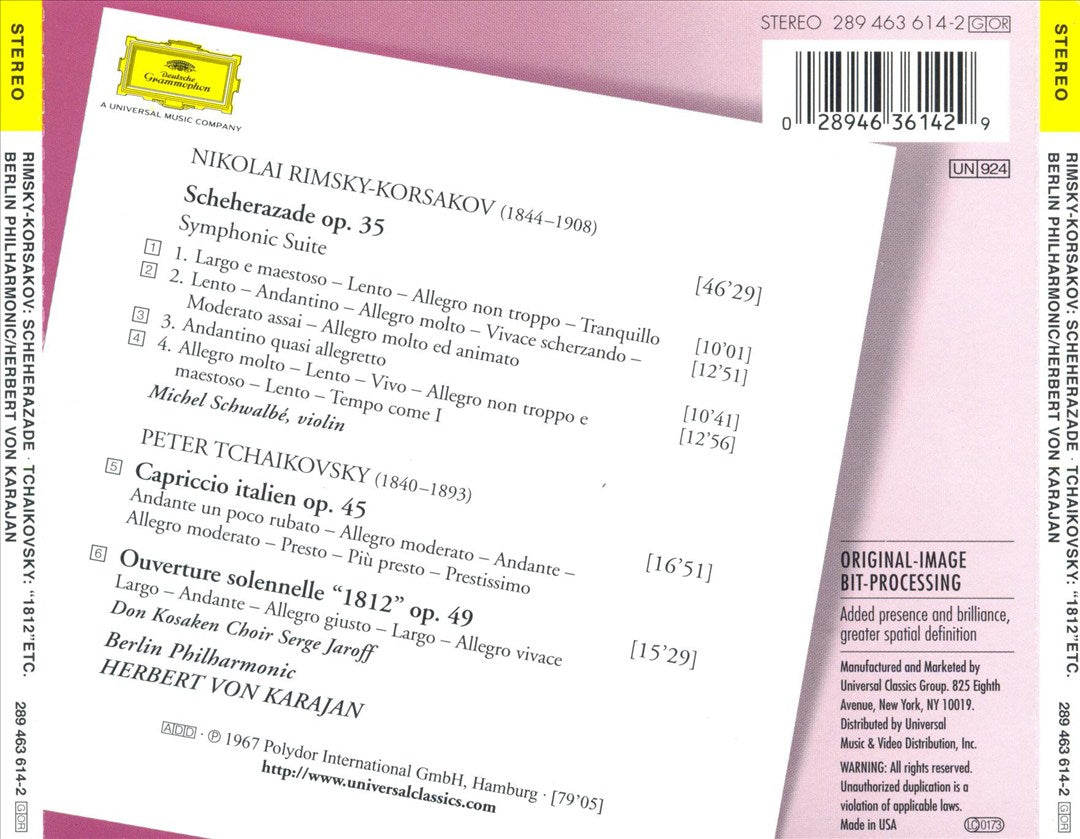 Nikolai Rimsky-Korsakov: Scheherazade; Tchaikovsky: Capriccio italien; Overture "1812" cover art