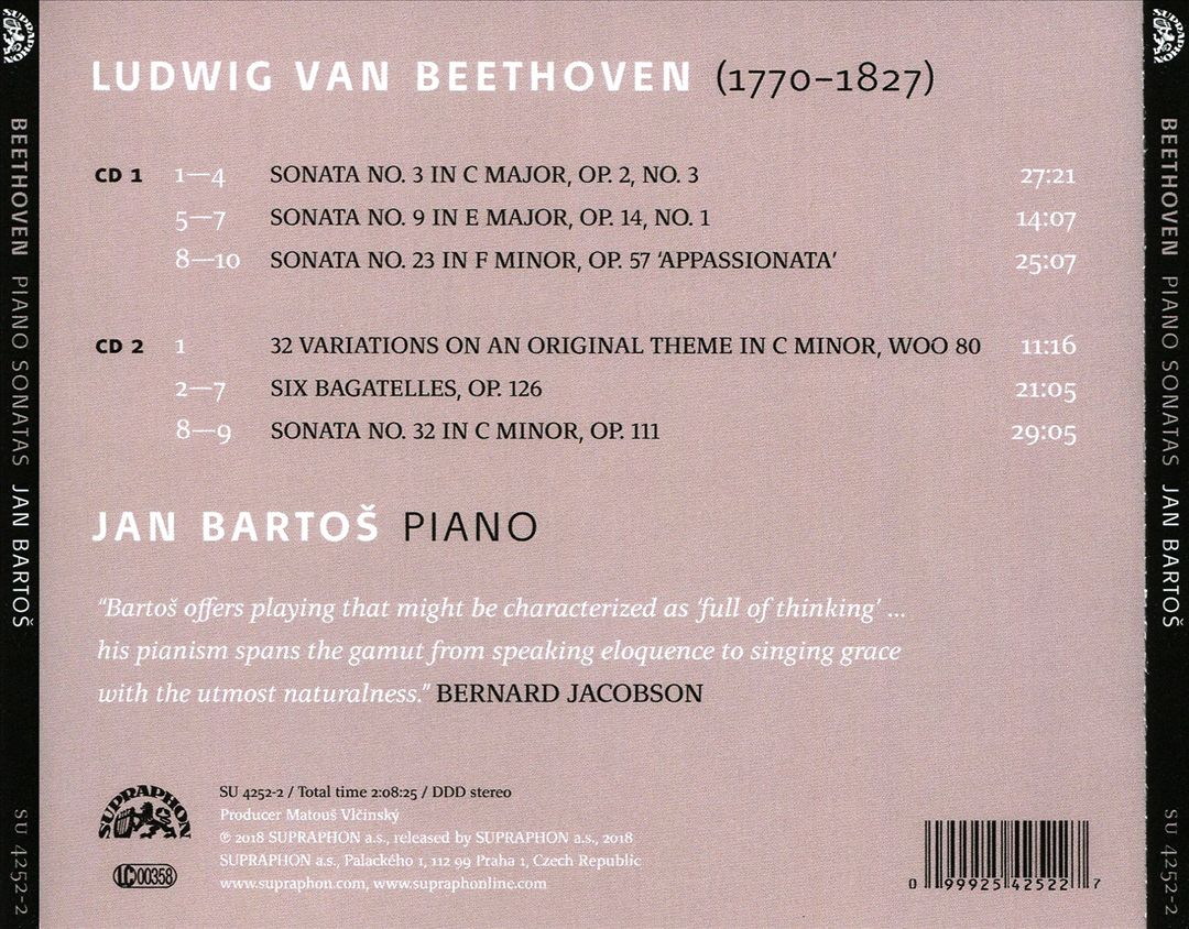 Beethoven: Piano Sonatas No. 3, No. 9, No. 23 Appassionata, No. 32; 32 Variations in C minor; Bagatelles Op. 126 cover art