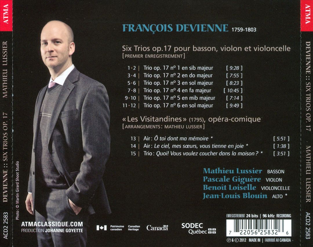 François Devienne: Six Trios, Op. 17 cover art