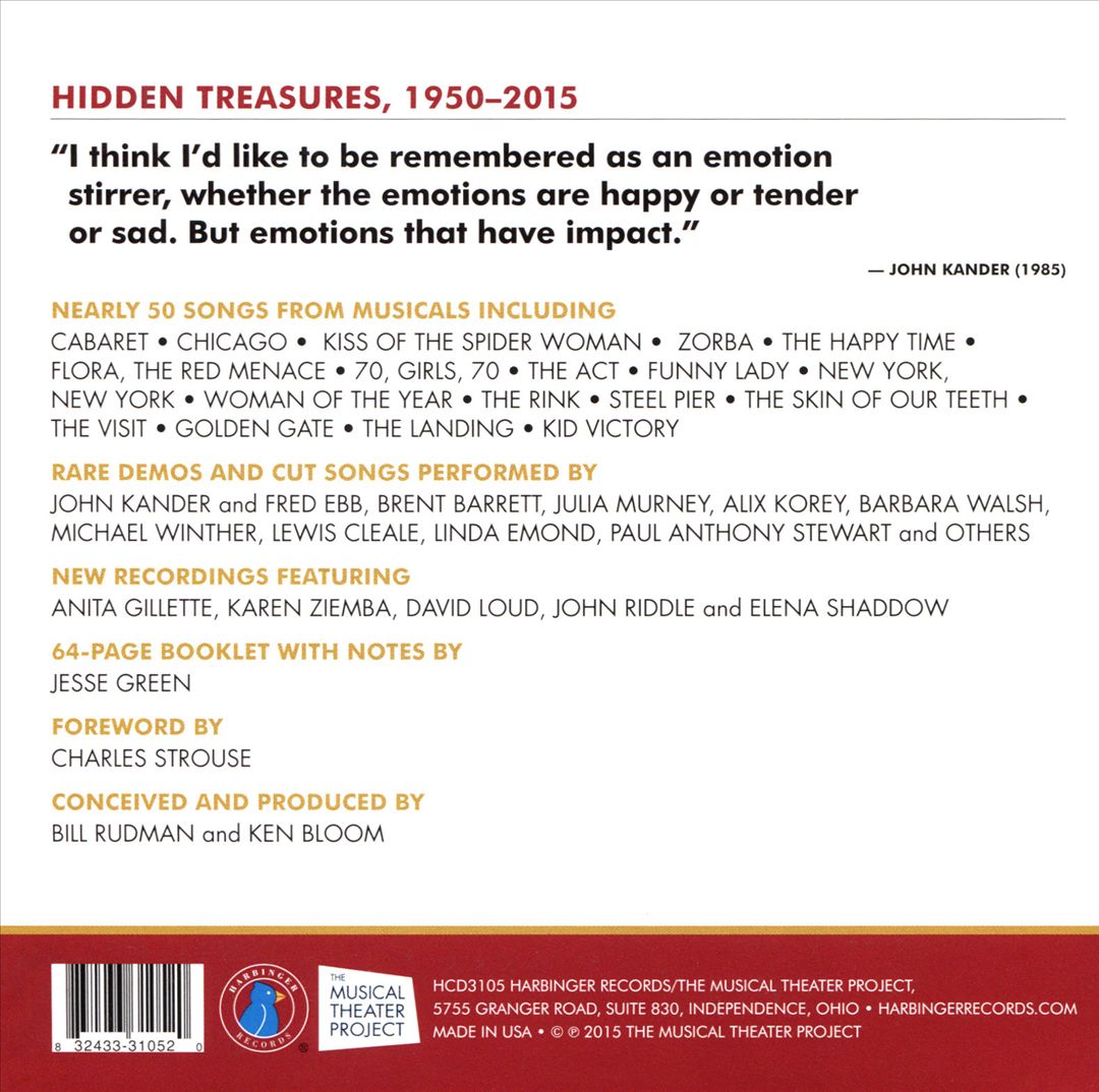 John Kander: Hidden Treasures, 1950-2015 cover art