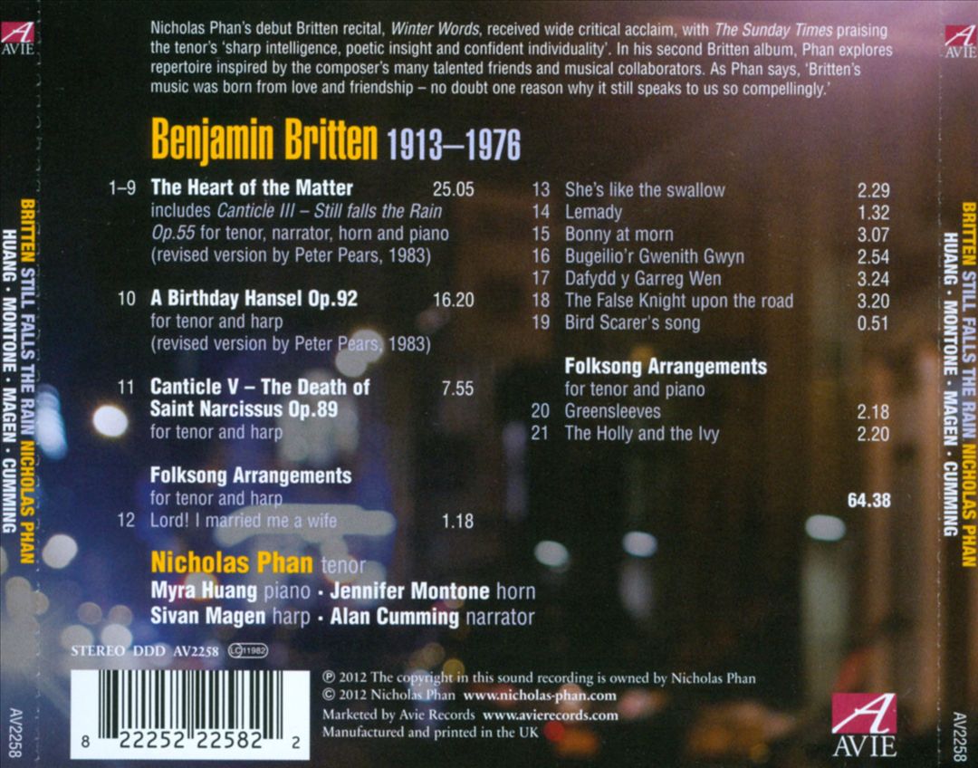 Britten: Still Falls the Rain cover art