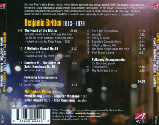 Britten: Still Falls the Rain cover art